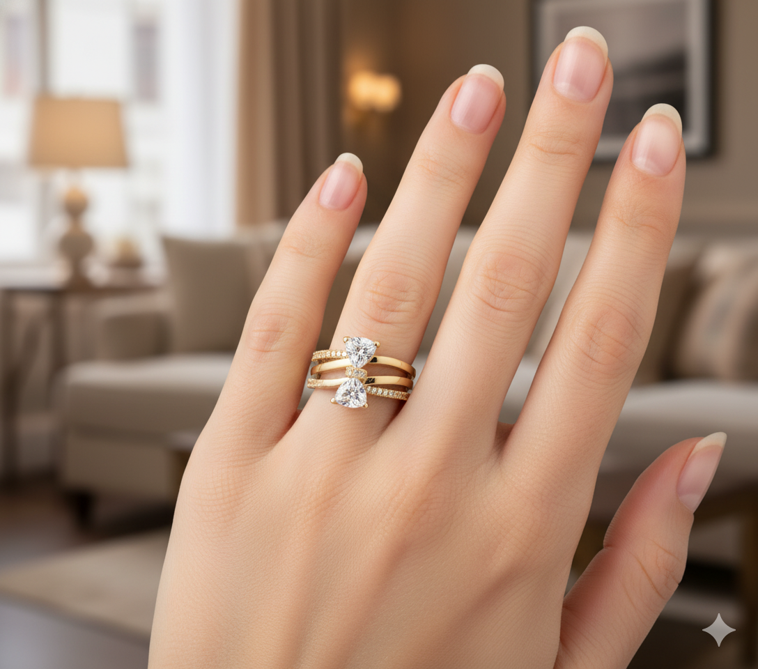 Golden Embrace Trillium Ring